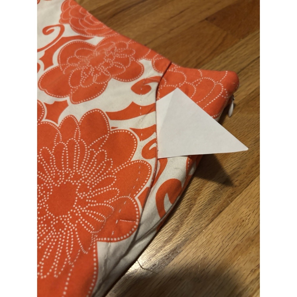 Orange Flower Pencil Skirt 12-14 Lined Preppy Work Beach No Brand Zip Retro Arts - Picture 5 of 6